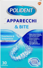 Polident Tabs 30Pz Tripla Freschezza Pulitore Apparecchi e Bite