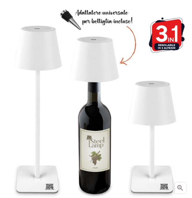 8054757730682 THE STEEL LAMP 3 IN 1 BIANCO - immagine 1